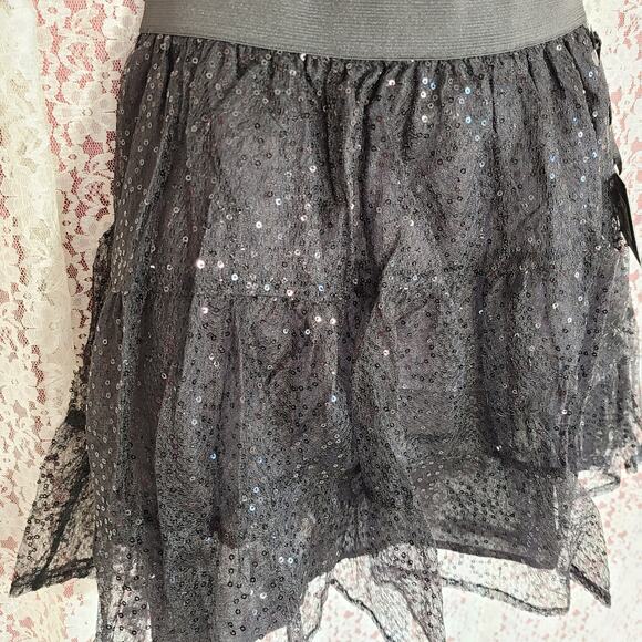 NWT BB Dakota Jack black sequin mesh a line mini skirt size small - Picture 7 of 11